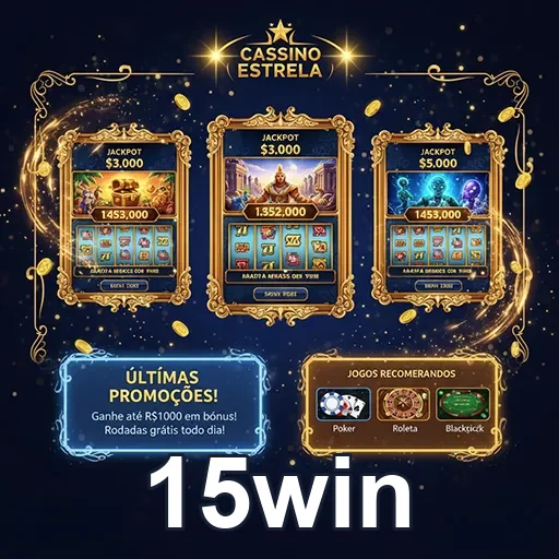 Imagem relacionada ao site 15win, destaque para jogos e apostas online na página inicial.