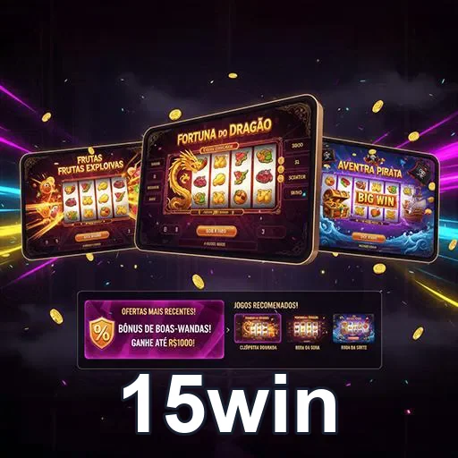 Imagem do site 15win mostrando a página inicial com informações sobre apostas e promoções.